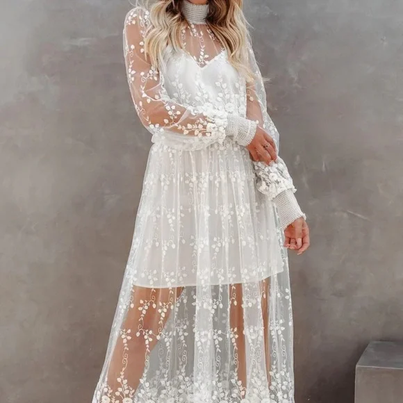 chinese dress ladies Scalloped Edge Midi Dress main image 1